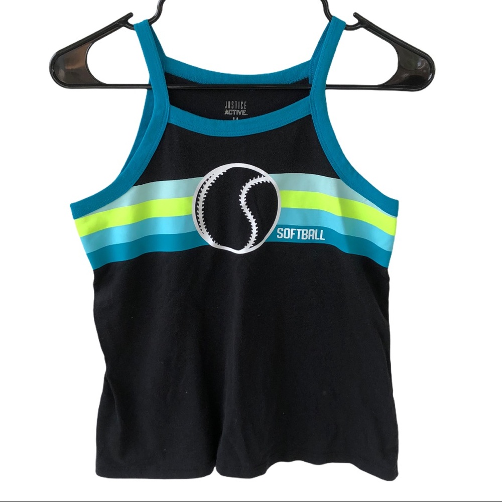 5/$20🦄Justice Softball Tank Top Black Size 14